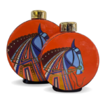 VASE CHEVAL ORANGE ROND